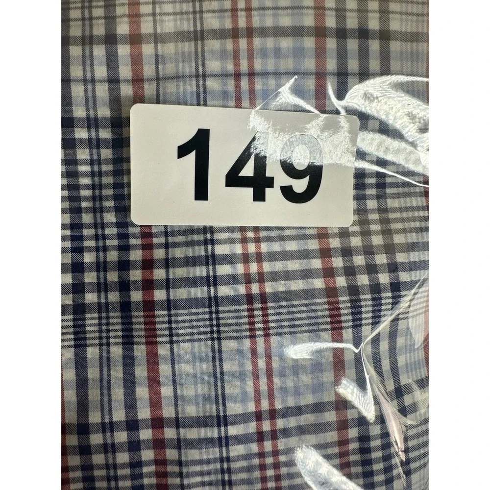 Ralph Lauren Men's 3XLT Blue Red White Plaid Polo Pony Button-Up Stretch Shirt